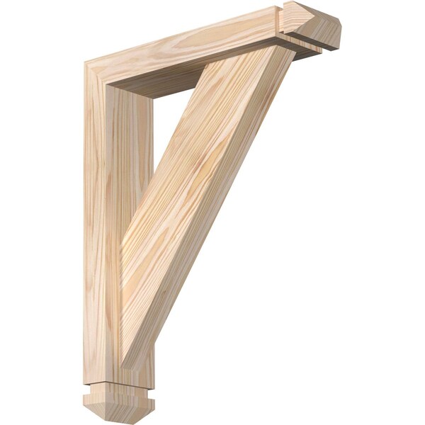 Ekena Millwork Traditional Arts and Crafts Smooth Bracket w/ Offset Brace, Douglas Fir, 3 1/2"W x 14"D x 18"H BKT0402X14X18TRA03SDF - main